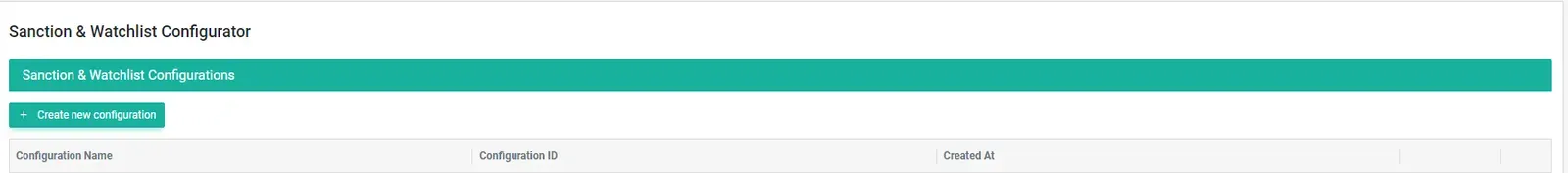Santion &amp; Watchlist Configurator Step1