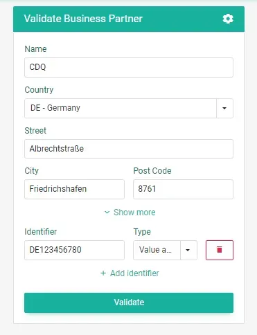 Enter the data you want to check