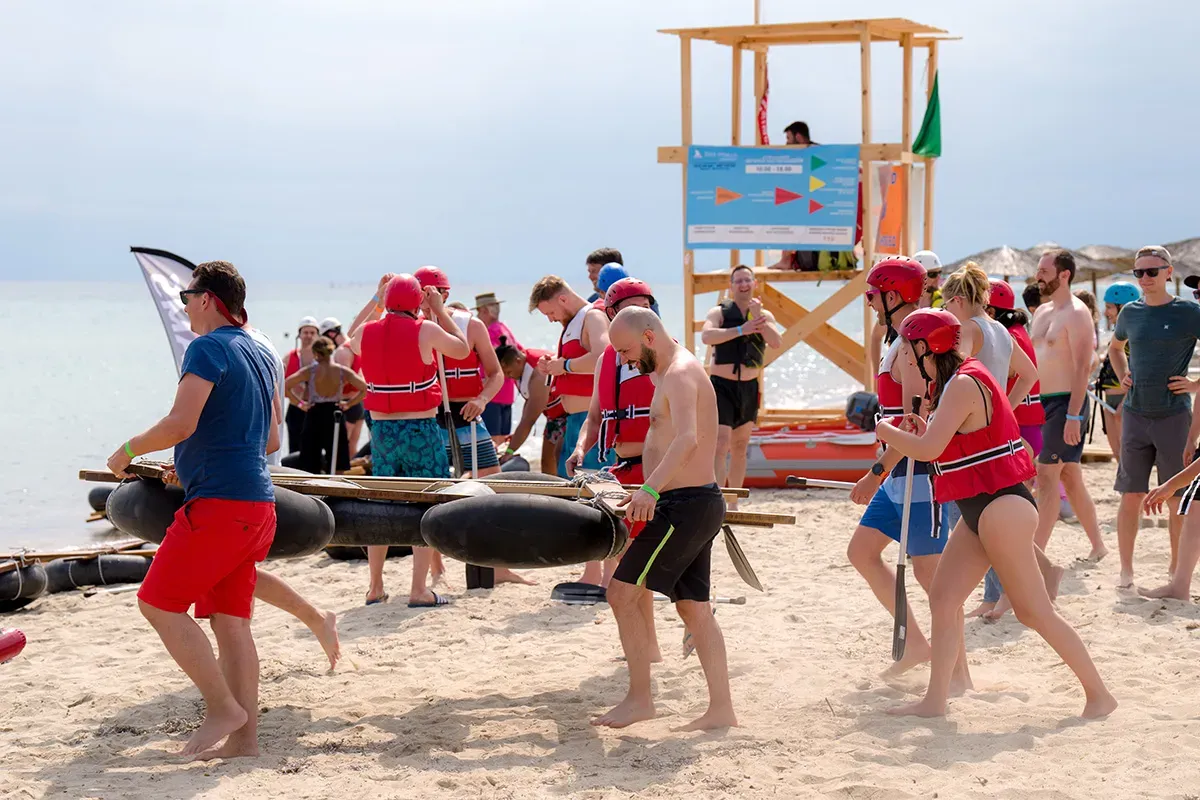 Beachside gathering at the summer event