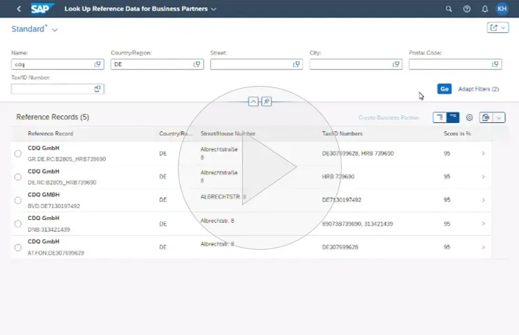 Lookup CDQ in SAP MDG, cloud edition