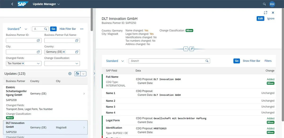 Browse, check, and approve proactive updates for your SAP Business