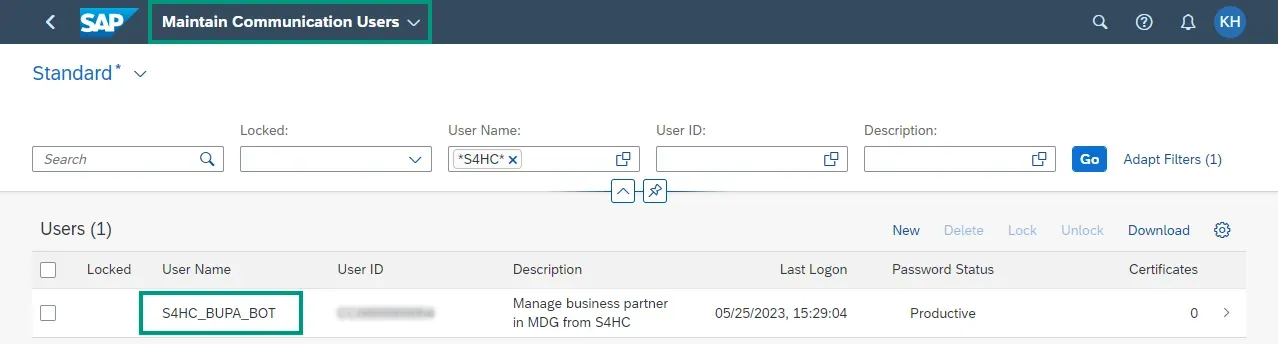 Communication User in MDG CE to enable communication from S/4HANA