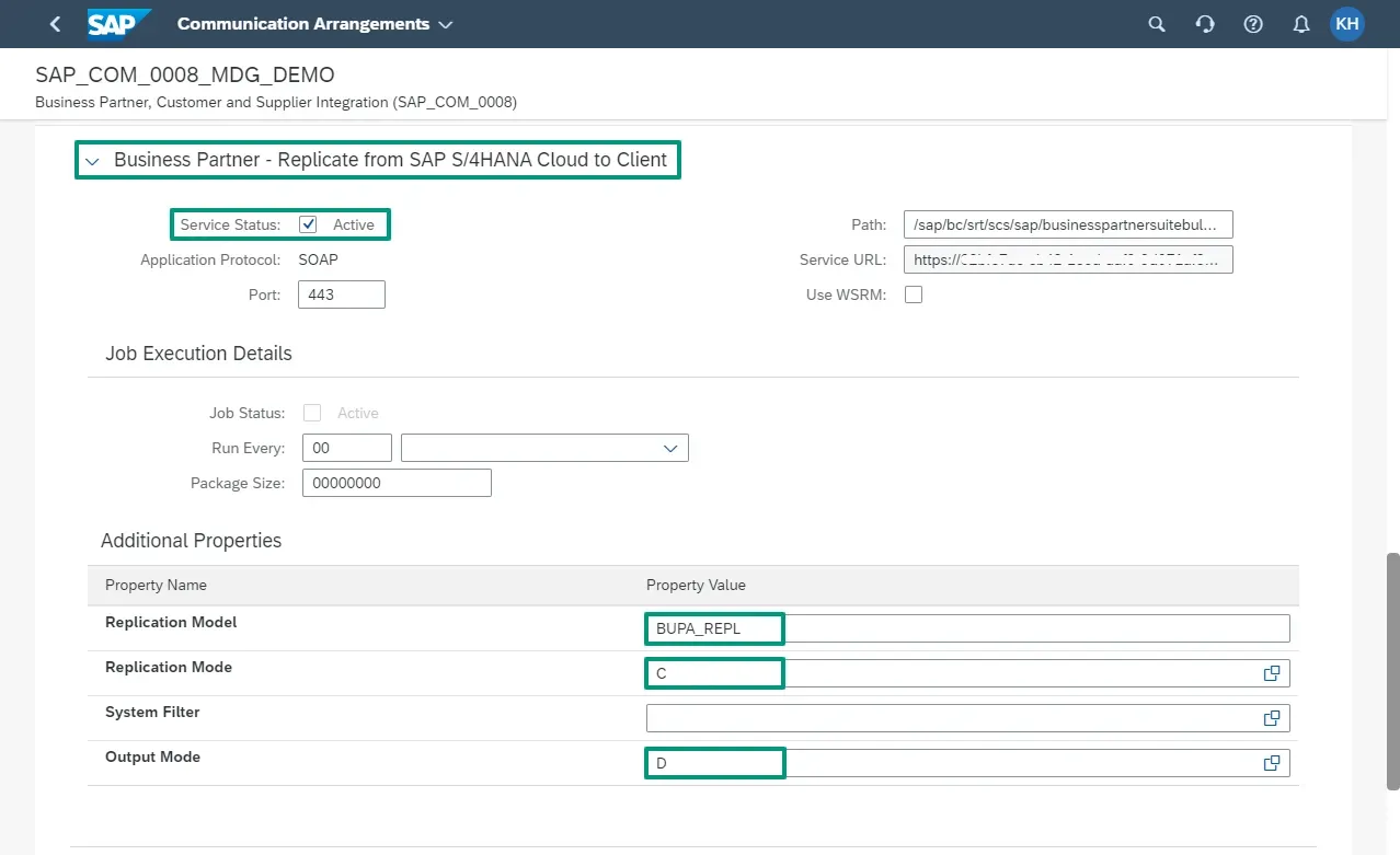 Configuration of SOAP web service for Business Partner Replication from S/4HANA to MDG CE